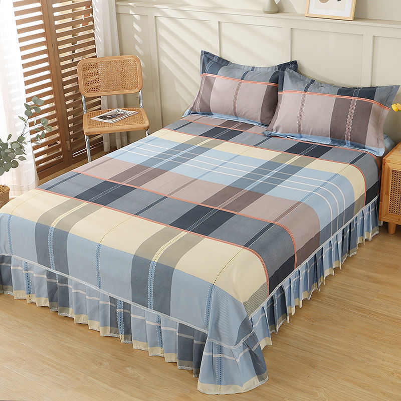 品面料春夏秋冬单件磨毛床罩四季裙通用批发床单床加厚枕套外贸床