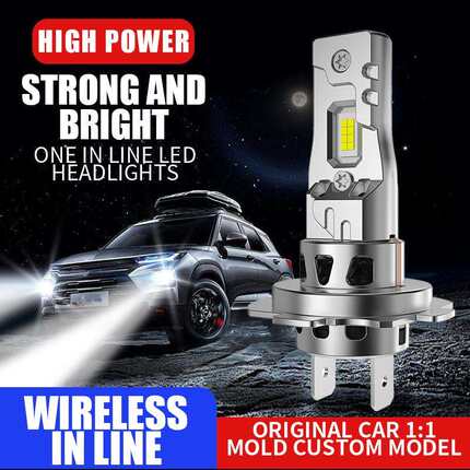 汽车led大灯H7H4静音风扇大功率前车灯60瓦直插式led汽车大灯