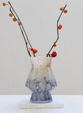 欧式复古芬顿花瓶彩色玻璃花器桌面水培插花容器电视柜玄关装饰