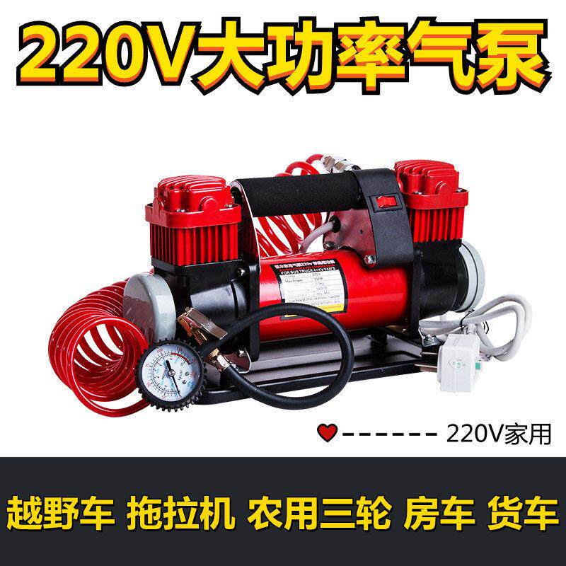 家用汽车打气机220v双缸电动打气筒农用车货车轮胎大功率高压加气