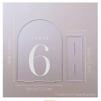 亚克力座位牌婚礼招待会磨砂拱形桌号牌磨砂拱形婚礼餐桌装饰