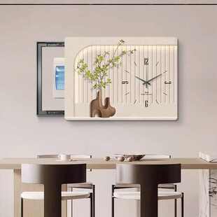 箱风格 饰画壁画开关弱电箱 电表北欧盒配电箱电闸带时钟遮挡挂画装