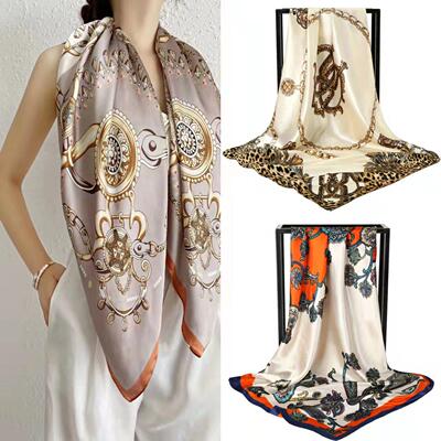 90cm square scarf with simple simulation silk scarf 仿真丝巾