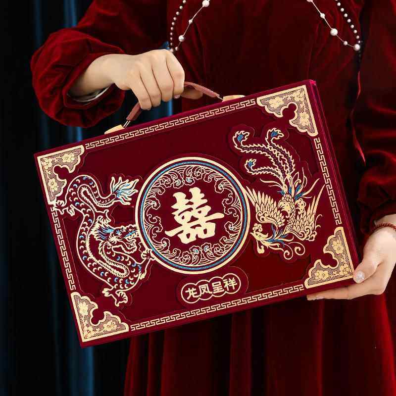 绒布订婚彩礼10万盒子彩礼箱现金装钱提亲结婚礼盒嫁妆20万礼金盒,节庆用品/礼品,陪嫁用品套装,淘宝优惠券,粉丝福利购,淘宝优惠卷