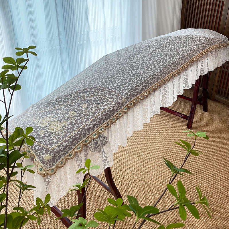 高级古筝防尘罩刺绣蕾丝古筝罩163通用古琴盖布纱布琴披装饰防尘