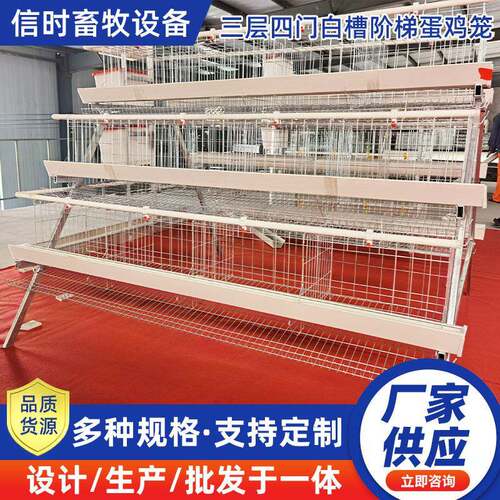 A型阶梯蛋鸡笼源头厂家三层四门阶梯蛋鸡笼热镀锌鸡舍家用养殖场