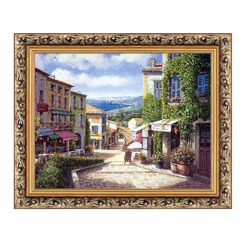 简欧式客厅装饰画沙发背景墙挂画玄关走廊地中海风景油画