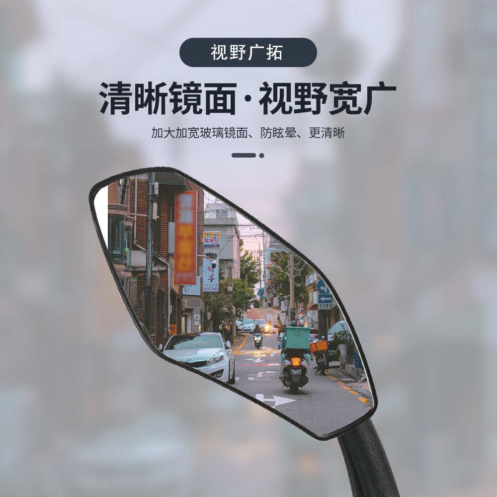 自行车后视镜公路车山地车防眩目可调节倒车镜户外骑行高清反光镜