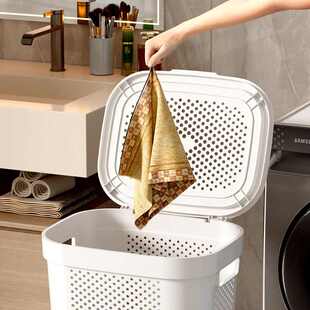 3N脏衣篓脏衣服收纳筐家用带盖带轮大容量浴室卫生间洗衣篮衣物内