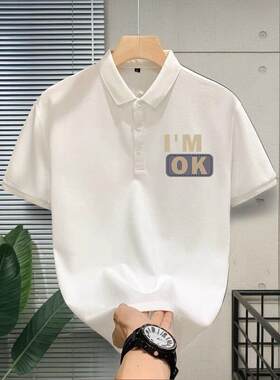 香港潮牌轻奢风丝光棉短袖新款男士T恤休闲翻领POLO衫韩版个性夏