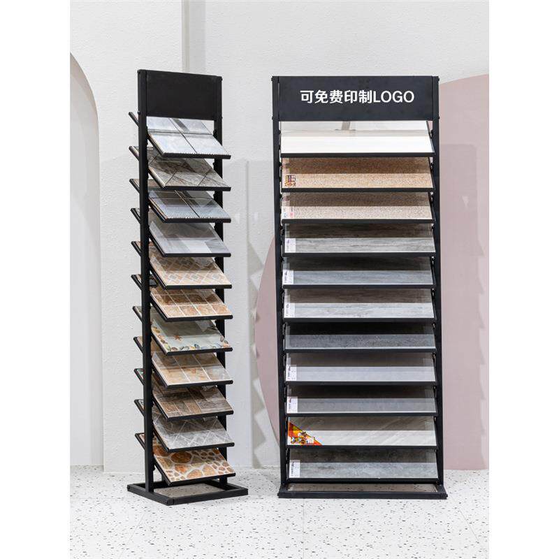 瓷砖展示架落地式木地板样品架铝扣板货架石材色板架橱柜门板架子