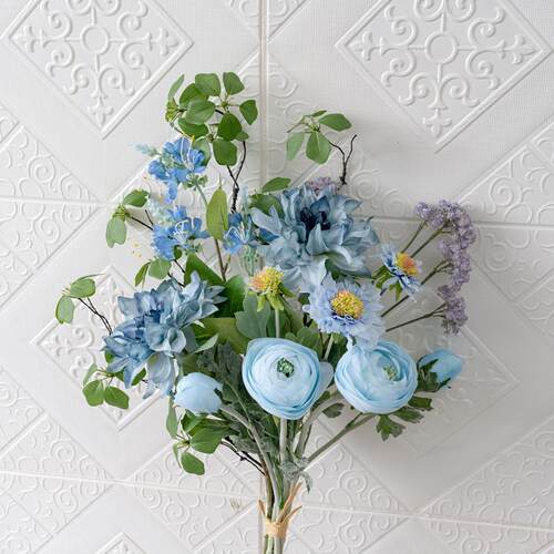 霓虹矩阵大丽花陆莲手札手捧花束墙饰墙挂跨境仿真花家居CF02116