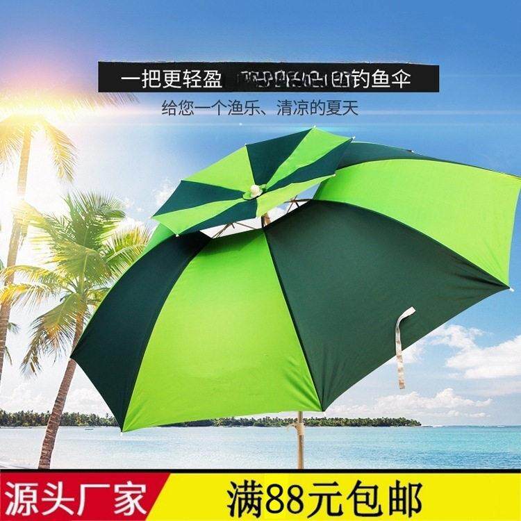 钓鱼伞1.8米大钓伞2.4米万向加厚三折叠户外遮阳雨伞厂家现货