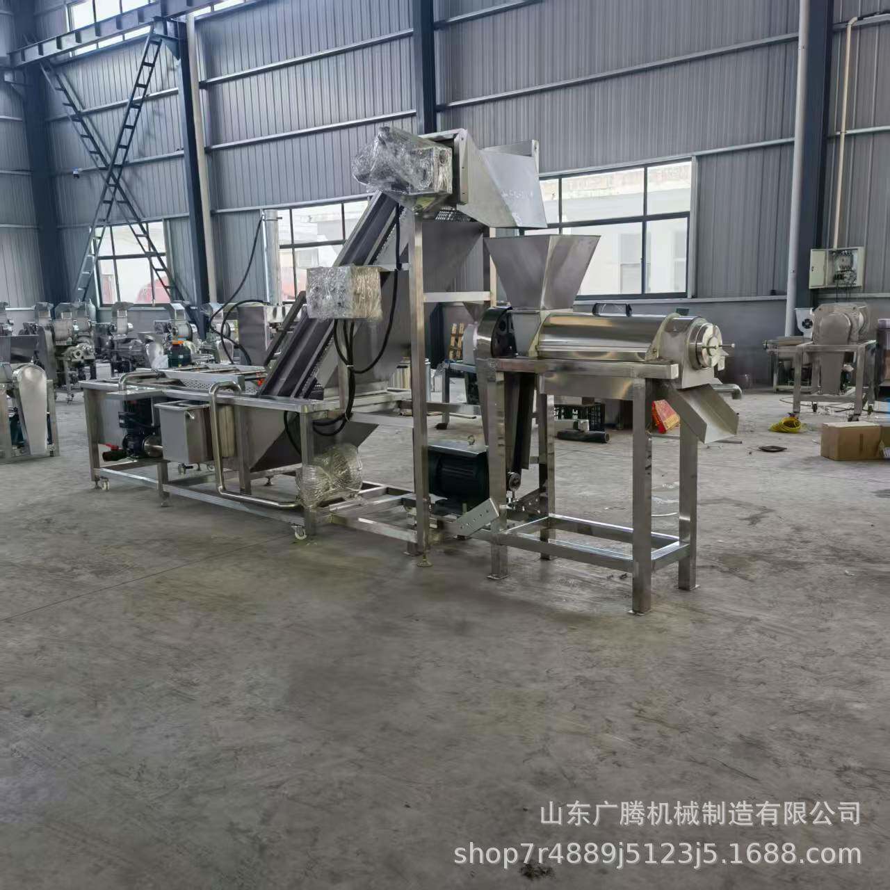 苹果柠檬大型清洗榨汁机柑橘橙子螺旋压榨机商用胡萝卜番茄打浆