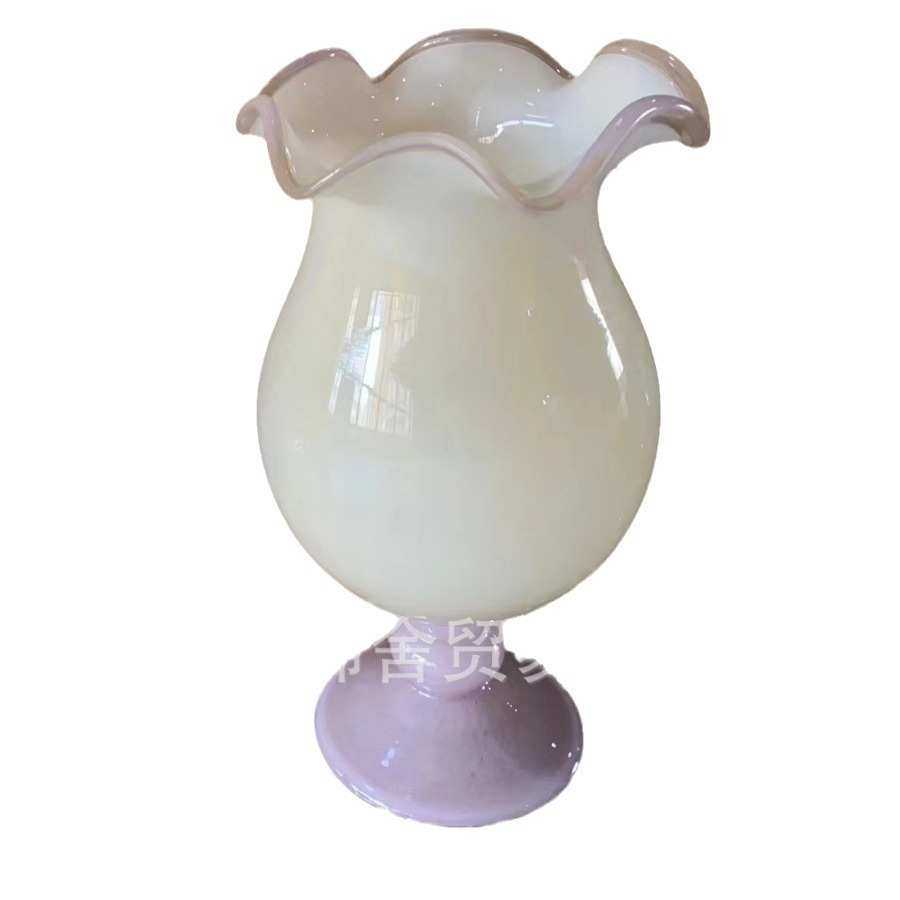 花瓶摆件客厅插花玻璃琉璃高级感粉色法式水晶芬顿小众欧式桌面,家居饰品,装饰盆,淘宝优惠券,粉丝福利购,淘宝优惠卷