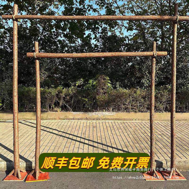 森系婚礼拱门木架子木桩花架爬藤架杉木杆白桦树干原木环创装饰架