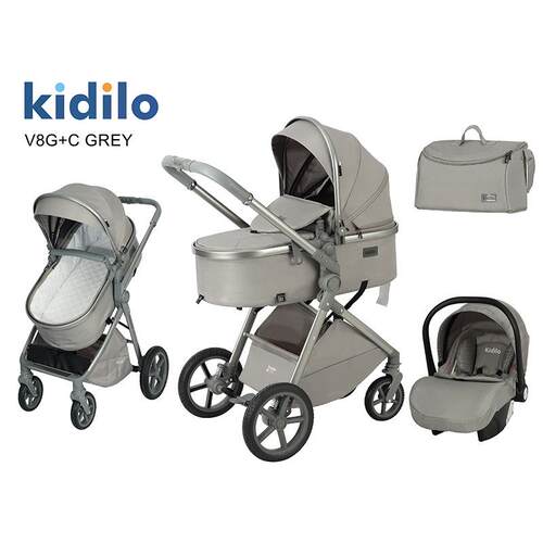 kidilo高景观儿童手推车可坐可躺婴儿双向轻便3合1口袋车