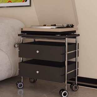 新中式 创意古风可移动床头柜简约现代房间家用卧室小推车轻奢