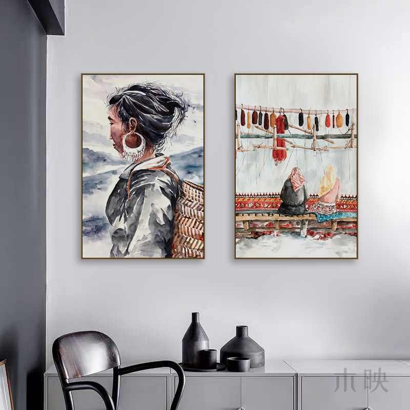 欧式复古建筑装饰画风景客厅餐厅沙发背景墙油画民族风玄关挂画图片