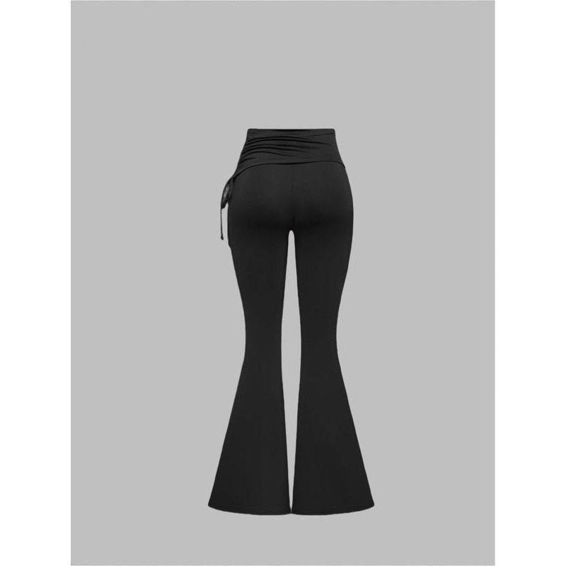 Solid Color Flare Leg Pants Casual Comfy Bell Bottom