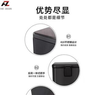 不锈钢脚踏长方形垃圾桶小号家用带盖卫生间大号客厅厨房脚踩翻盖