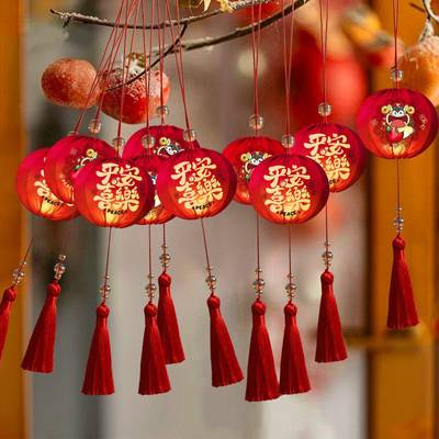 马年灯笼装饰2026新款树上挂件发光过年春节氛围场景布置户外室内