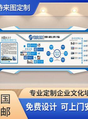 企业文化墙定制设计3d立体墙办公室风采形象展示墙背景墙装饰制作