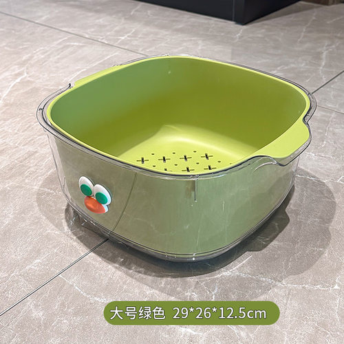 果篮碗筷沥水蓝收纳房客沥水篮双层菜篮大号洗水厨房套装茶几高档