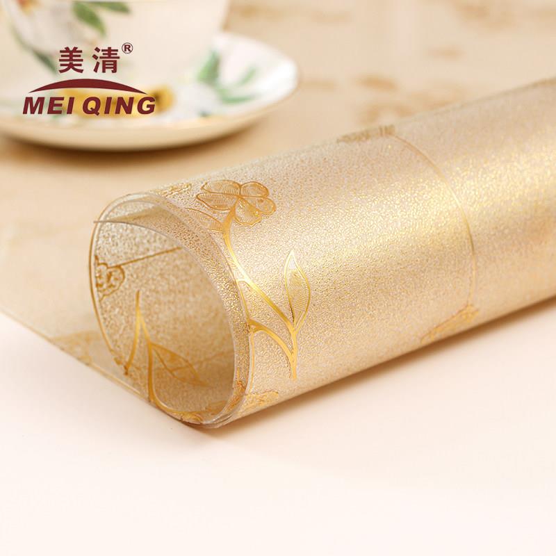 金色桌布欧式pvc金色防水烫金桌布现代简约软玻璃茶几垫塑料桌布
