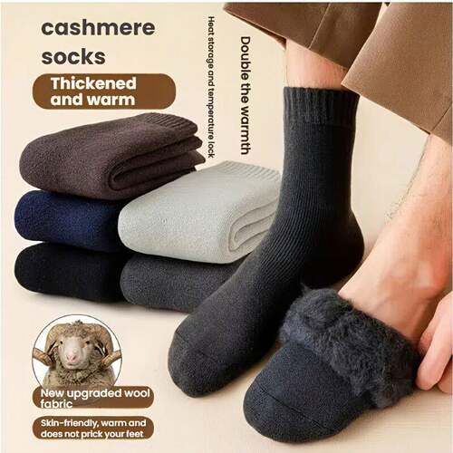 Men's Cozy Thermal Fleece Boot Socks 10 Pairs Thick Fluffy