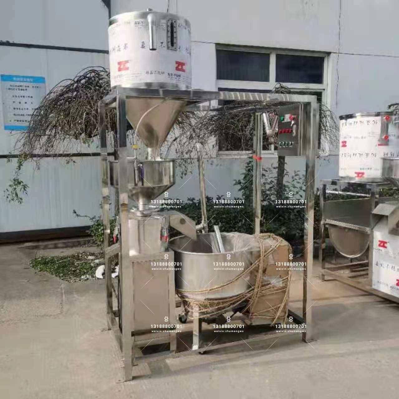 三联磨豆浆机商用全自动三磨豆浆机器大型豆制品设备两连磨浆机组