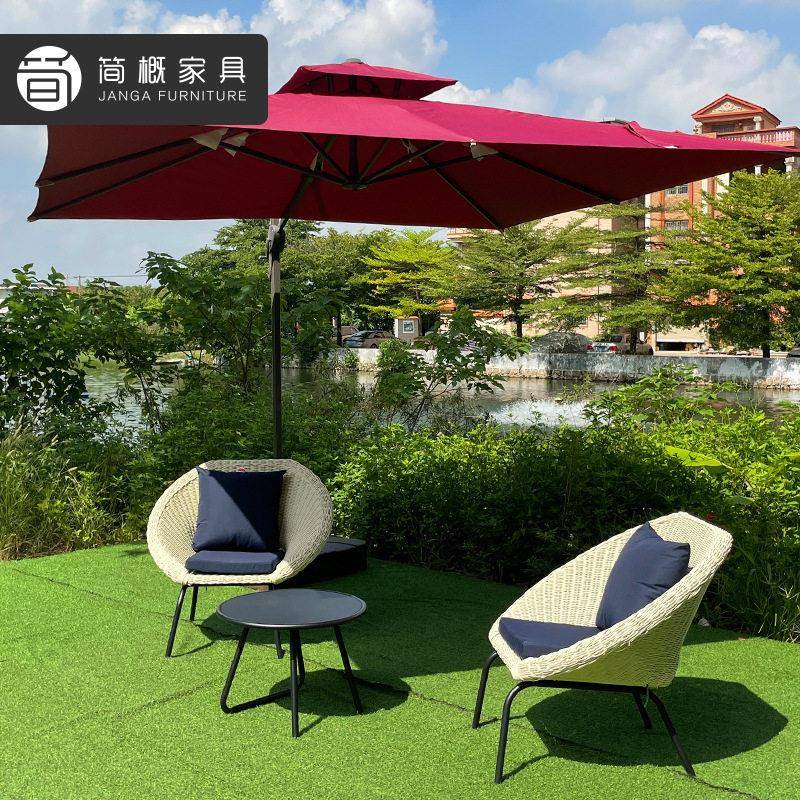 户外家具别墅酒店民宿海景房度假村藤编沙发室外天台防水防晒桌椅