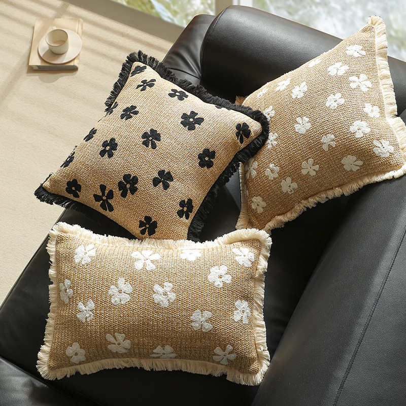 pp草绣花抱枕套ins抱枕轻奢高级感客厅沙发靠枕椅子腰靠床头靠垫