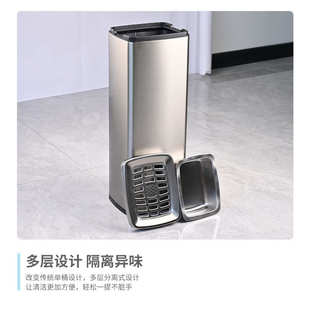 高档带盖室内外烟灰缸垃圾桶商用立式长筒形不锈钢吸烟区垃圾桶