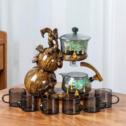 福禄（葫芦）茶具套组2025新款自动懒人家用玻璃磁吸泡茶壶冲茶器