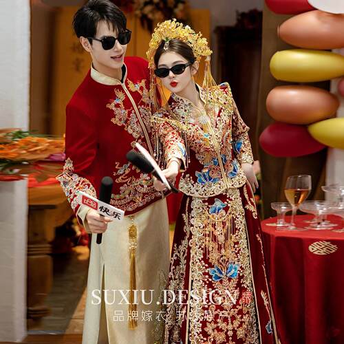 高端出阁秀禾服婚服2026新款夏季新娘结婚嫁衣龙凤褂中式婚礼秀和