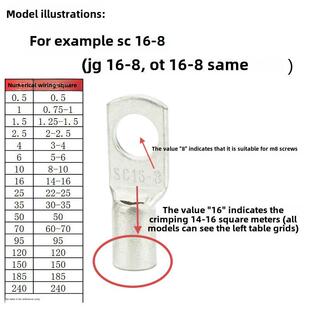 12窥探短铜鼻铜线耳6方压头铜连接器端子座 Sc6