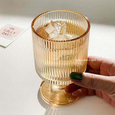 High Appearance Vertical Stripe Coffee Cup Instagram Glass C