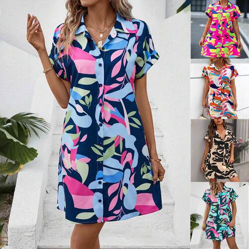 A women's colorful floral print open cardigan shirt collar