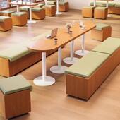 奶包茶店咖厅休256啡闲桌椅组合网红蛋糕面烘焙店休区靠墙卡息座