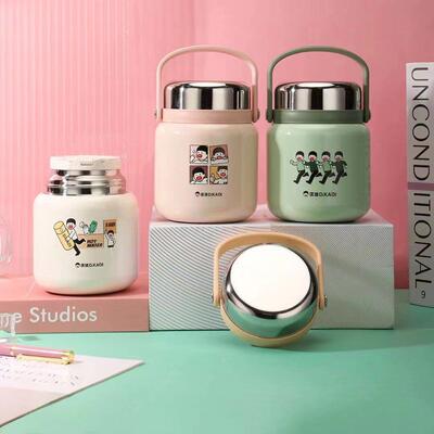 匡迪华象新品9063号银耳宽口焖烧杯316不锈钢小巧可携式带提手650