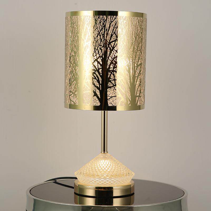 台灯卧室床头简约时尚不锈钢亚克力台灯书房酒店样板间灯饰新款