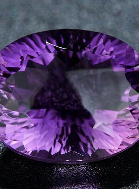 亏本捡漏价 26克拉大颗粒椭圆紫晶裸石戒面火彩好 支持定制