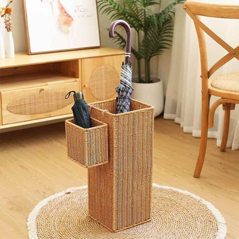 58伞纳架仿藤编织落地店沥水伞桶酒客民宿存放厅雨伞收桶