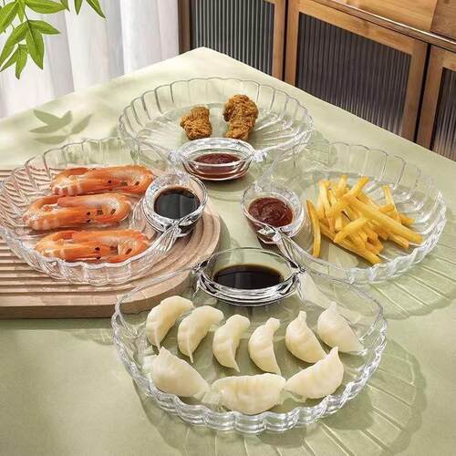 Creative Dumpling Platter with Shell-shaped Compartment and