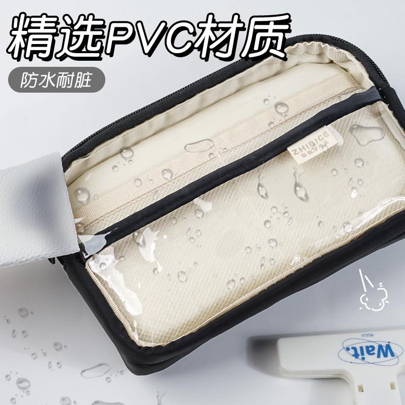 透明笔袋大容量文具袋初中生高中小学生用铅笔盒男孩2024年新款简