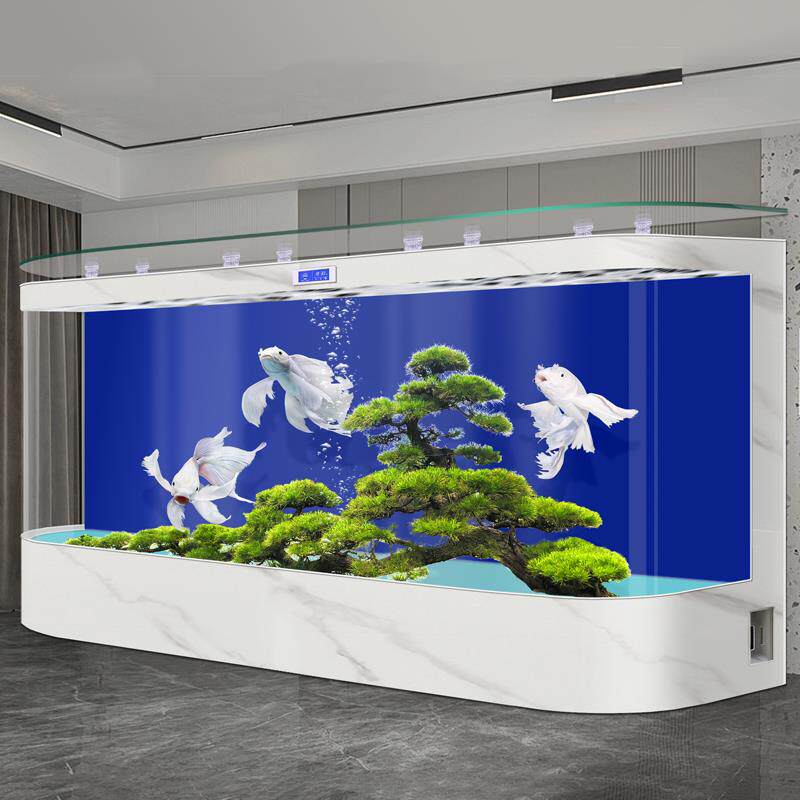 特大型免换水鱼缸客厅2025新款公司家用过滤制氧一体水族箱