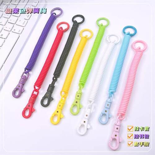 Manufacturer wholesale jelly color plastic spring rope keych