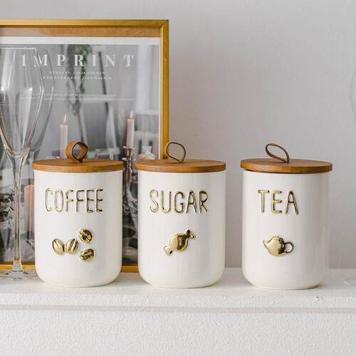 Gold English Handheld Sealed Can Coffee Tea Candy Bottle