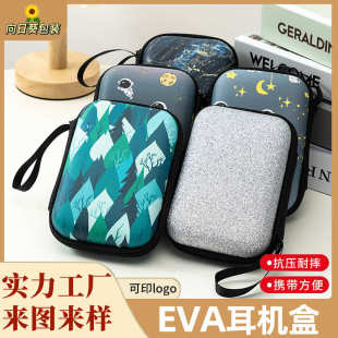 创意eva耳机收纳包卡通拉链零钱包耳机数据线收纳盒圆形EVA收纳包